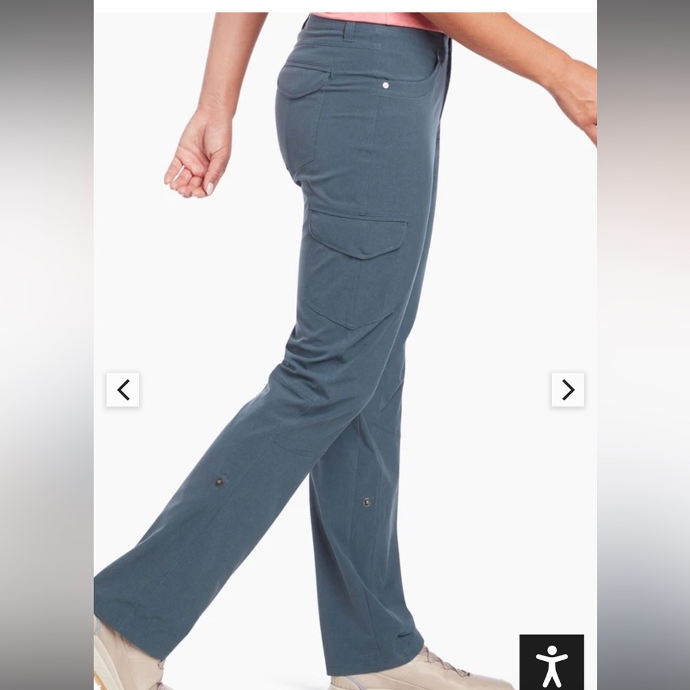 Kuhl Pants Womens Size 8 Reg Blue Freeflex Roll Up Cargo Outdoor Hiking - Picture 3 of 11